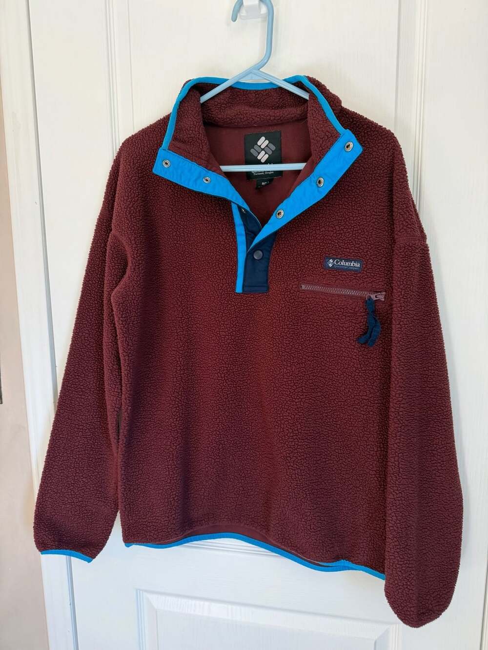 Columbia Men's Helvetia II Half Snap Sherpa Fleece Pullover Maroon M